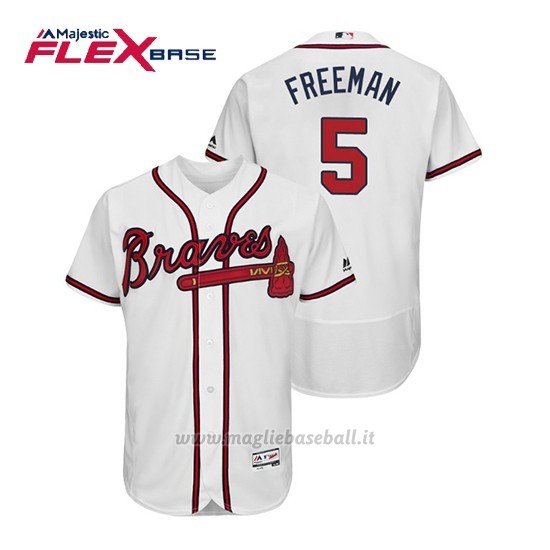 Maglia Baseball Uomo Atlanta Braves Freddie Freeman Flex Base Autentico Collezione 1ª2019 Bianco